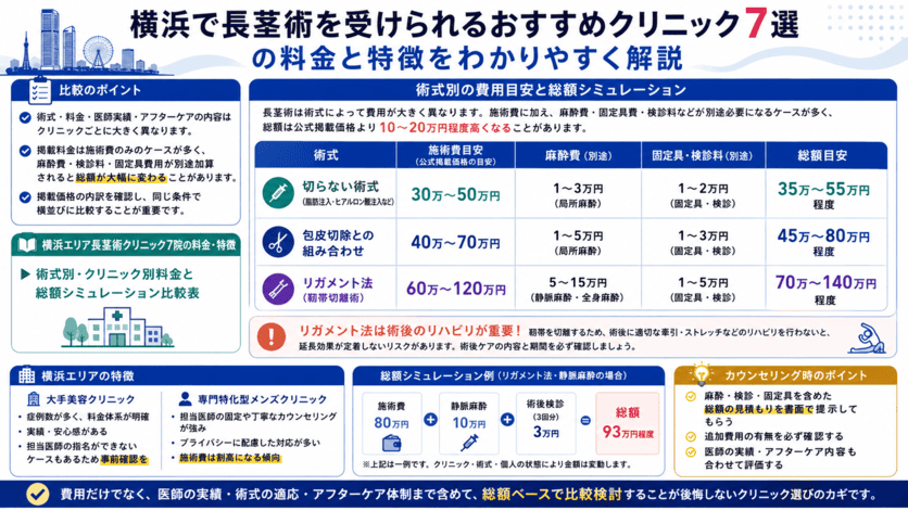横浜で長茎術が受けられるおすすめクリニックの料金・特徴の解説