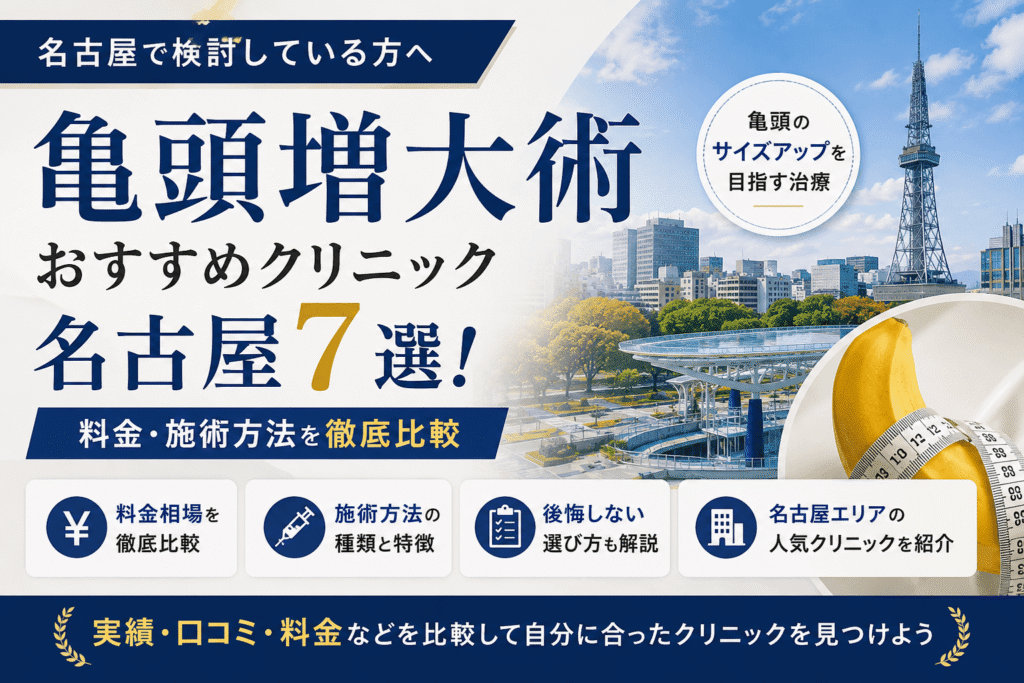 亀頭増大術おすすめクリニック名古屋7選!料金・施術方法を比較