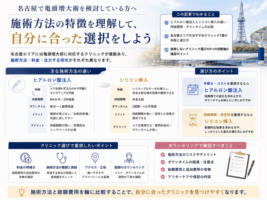 名古屋の亀頭増大術ポイントまとめ画像