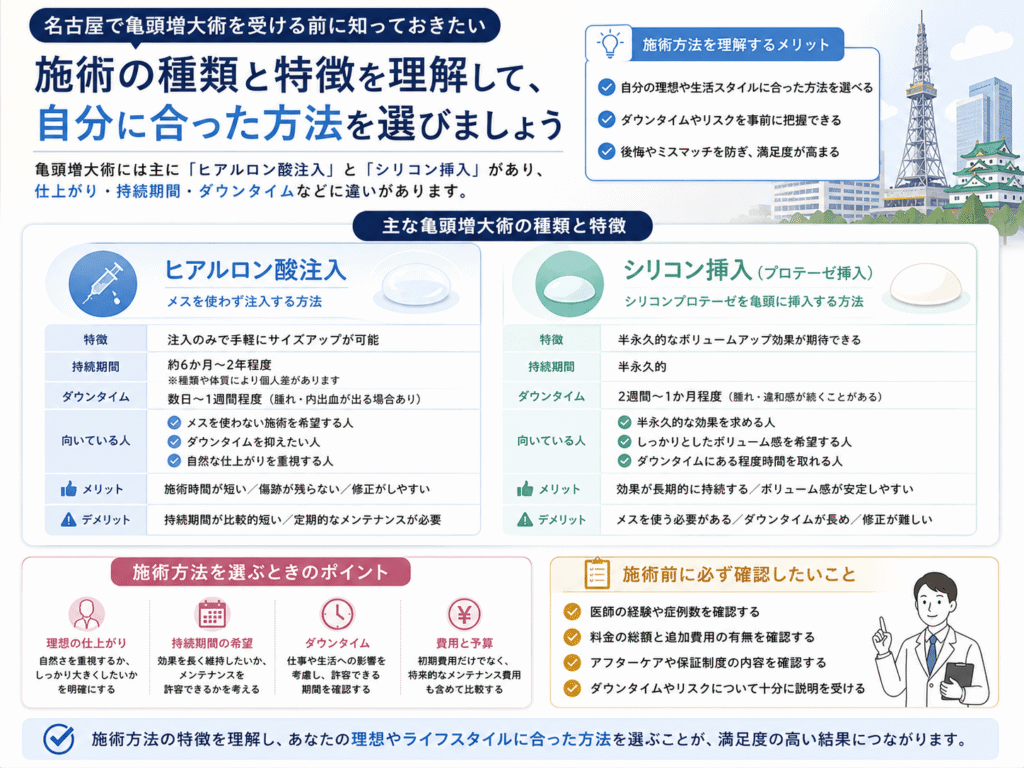 名古屋で亀頭増大術を受ける前に知っておきたい施術の種類画像